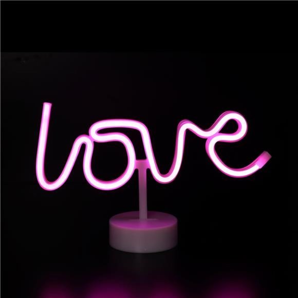 New in Box  Neon-Style Love Light Battery Operated Pink LED, with Built-in Timer - Picture 2 of 8